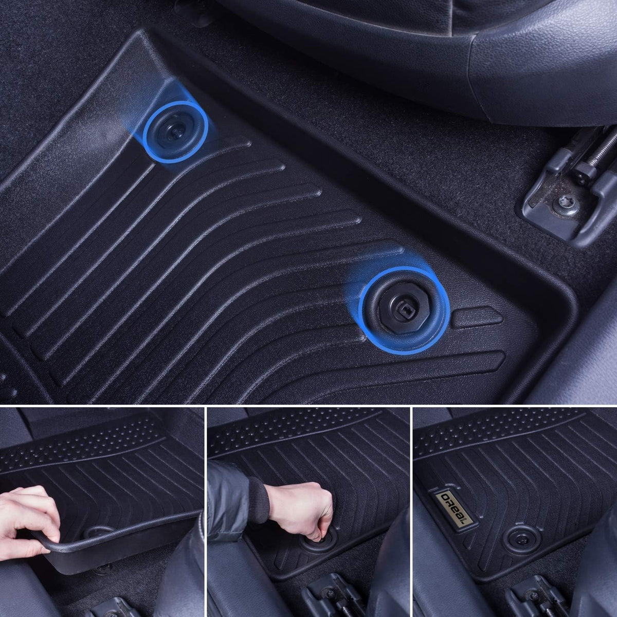Black All Weather Floor Mats Liners C485