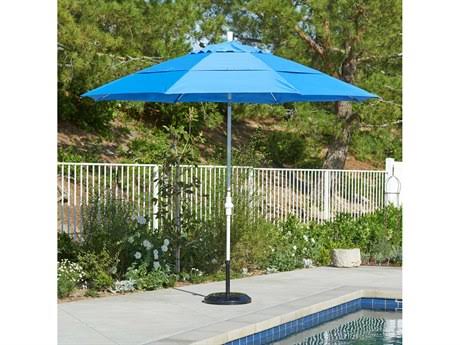 11 ft. Matted White Aluminum Market Patio Umbrella with Collar Tilt Crank Lift B6615