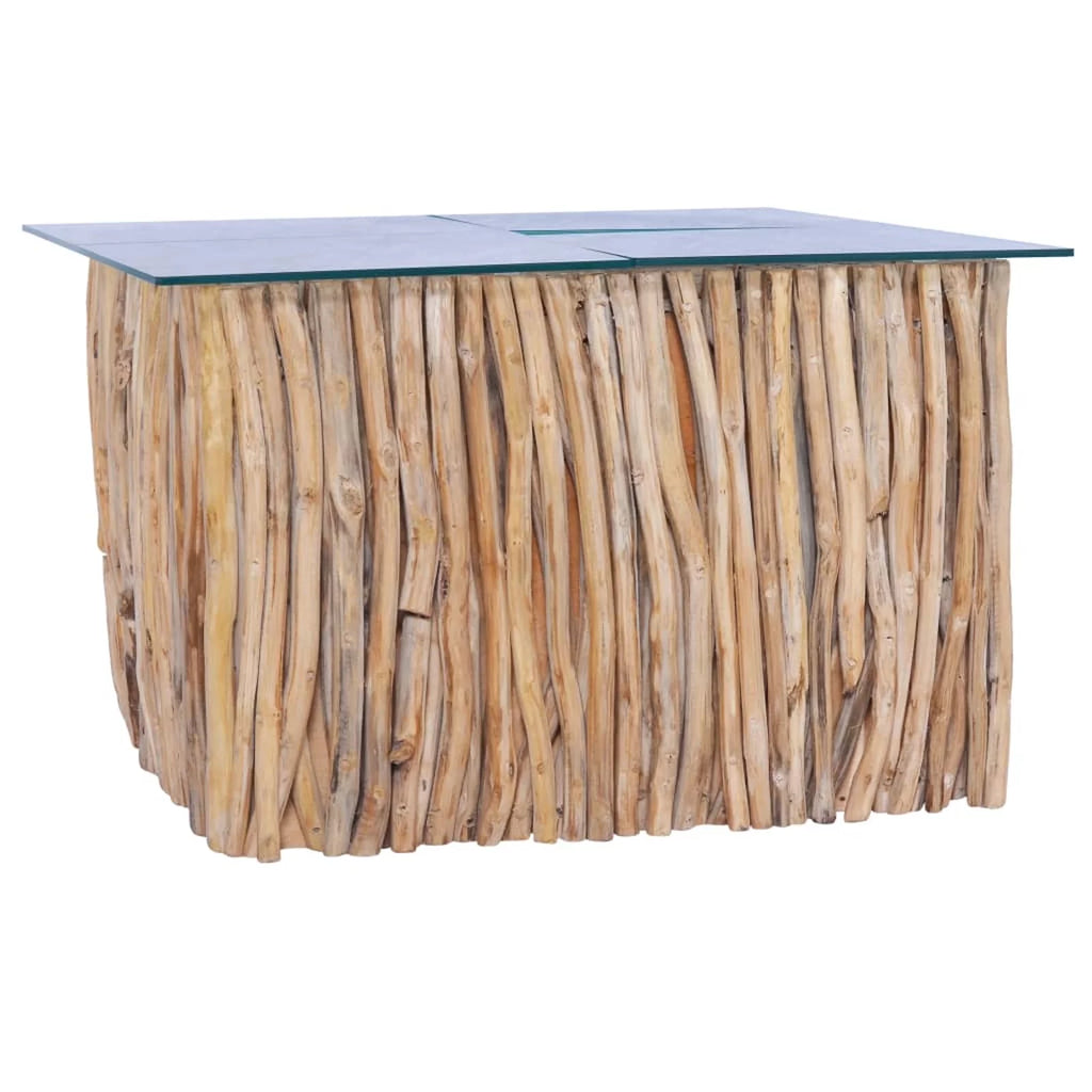 Coffee Table with Glass Solid Teak Wood M843