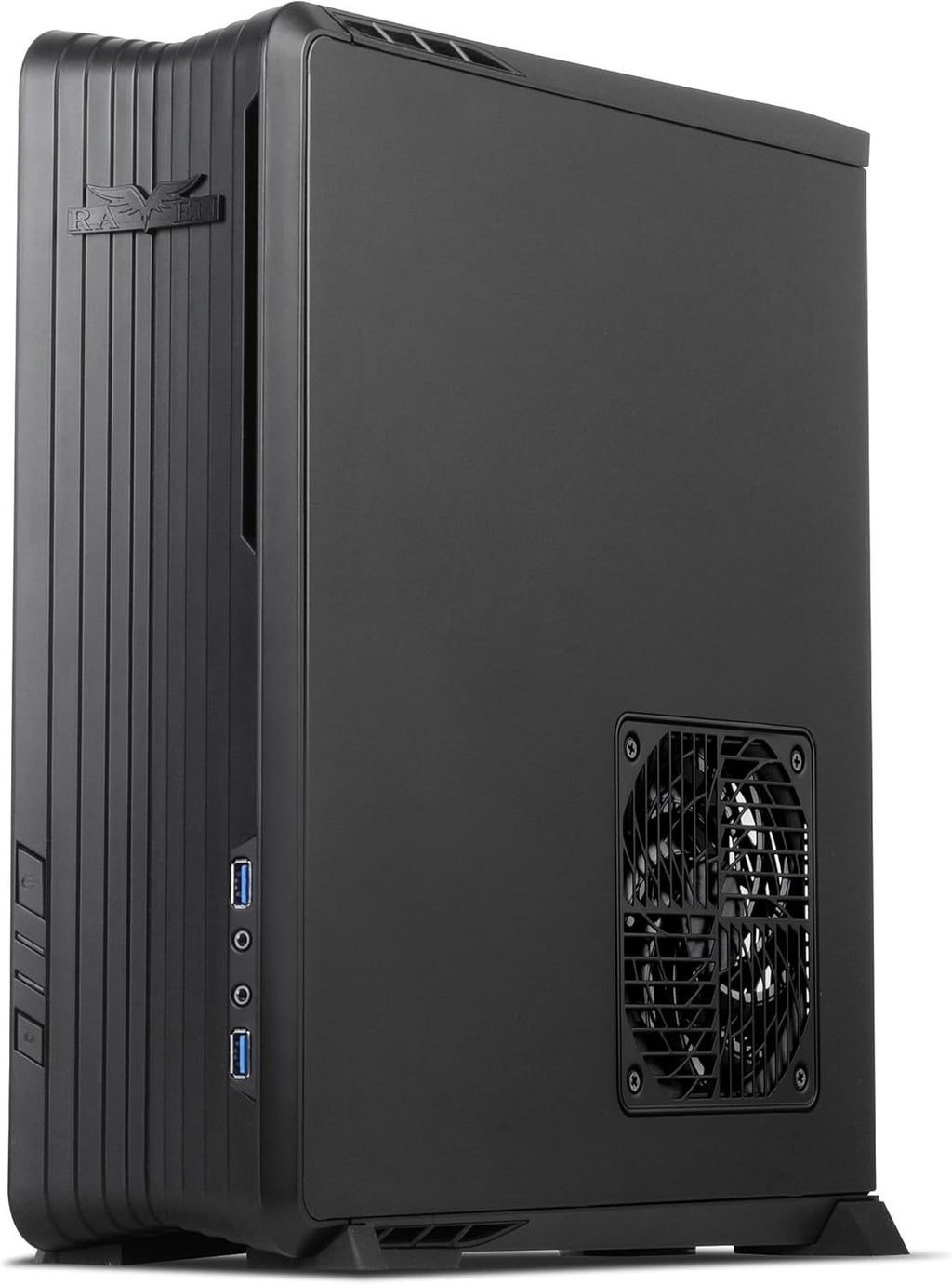 Black Mini-ITX Small Form Factor Computer Case with PCI-E Riser V96079
