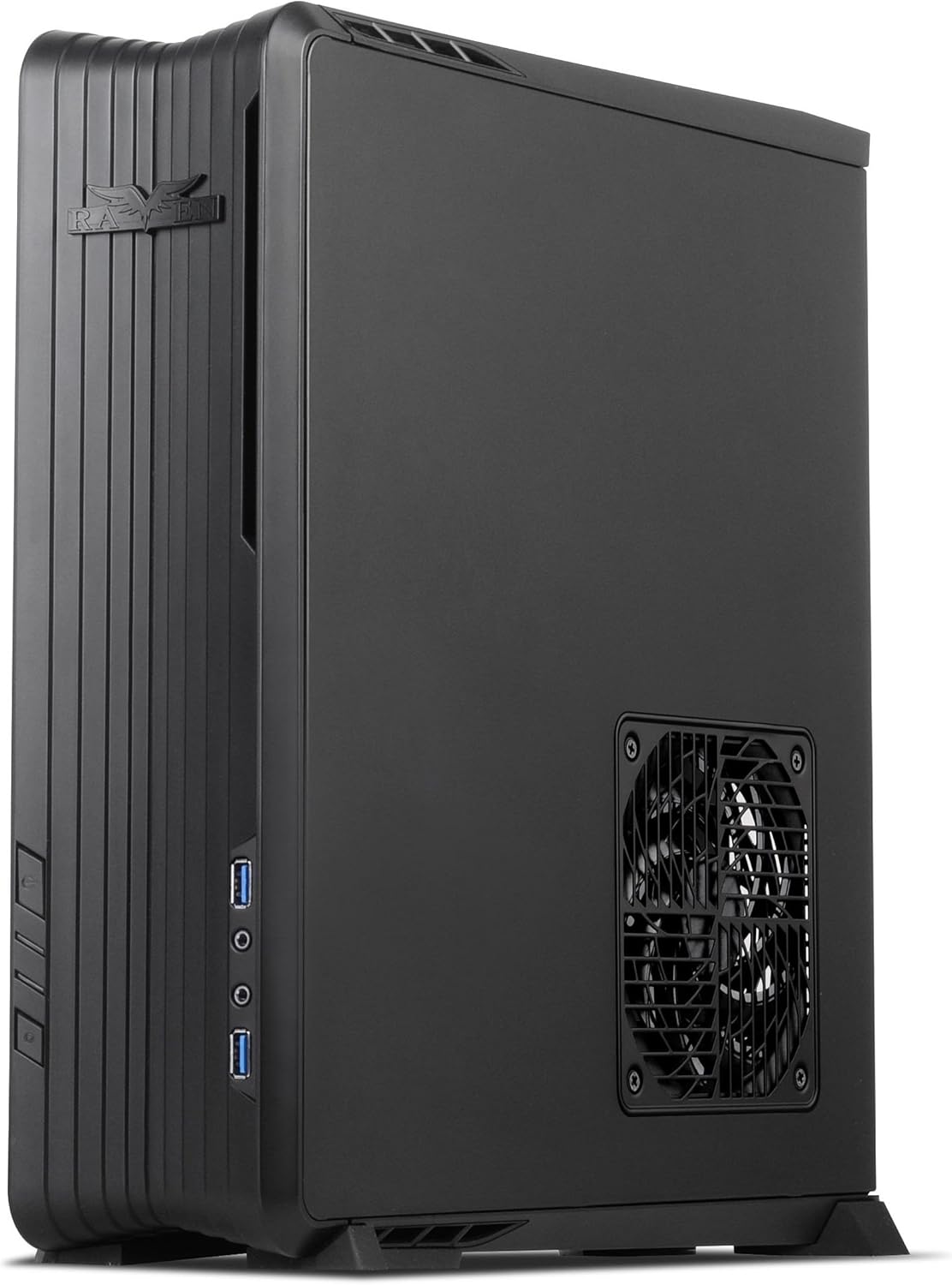 Black Mini-ITX Small Form Factor Computer Case with PCI-E Riser V96079