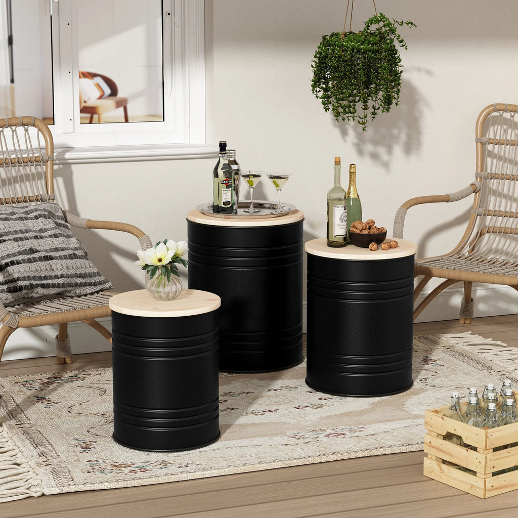 Set of 3 Round Storage Ottoman T2362