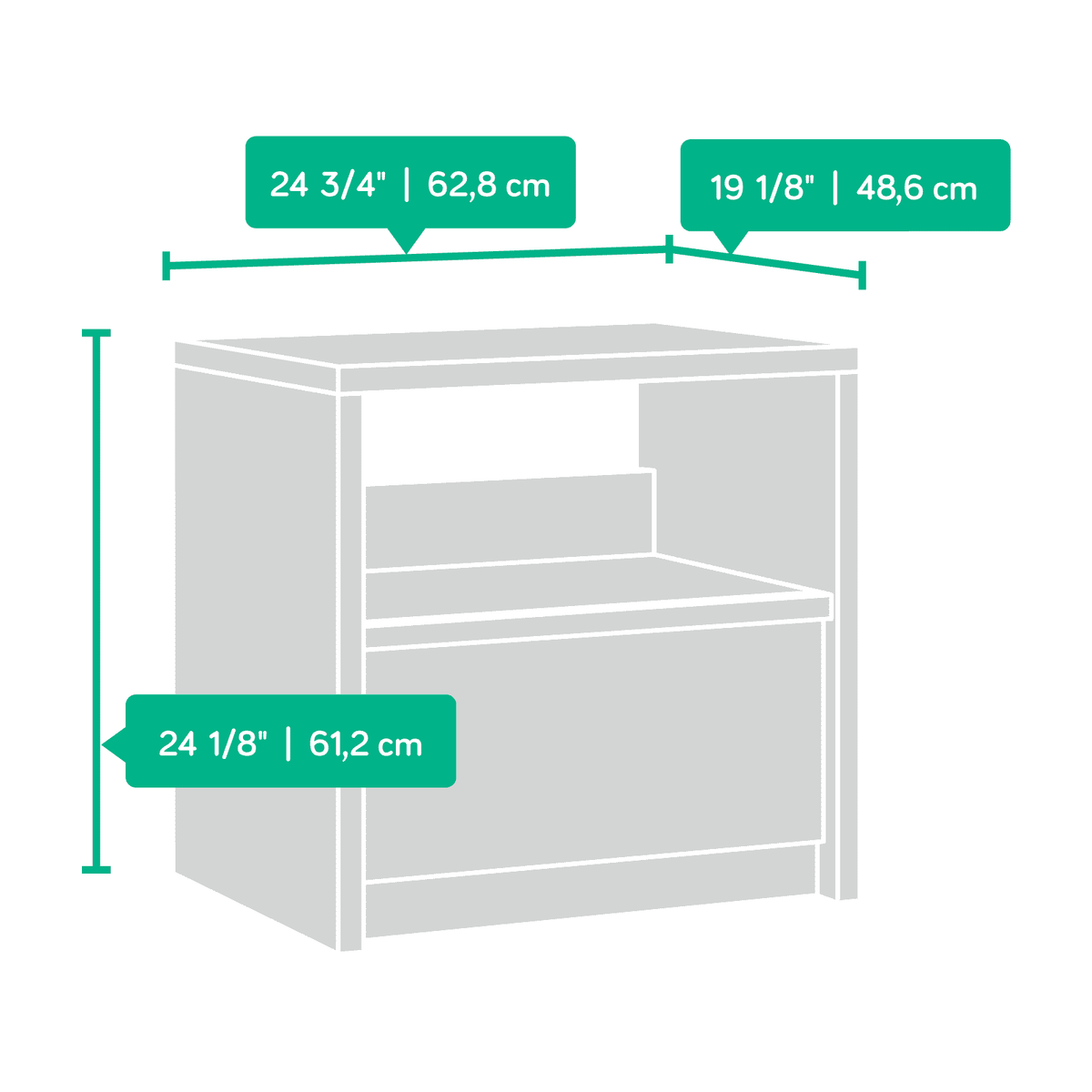 Grand Walnut Nightstand V481
