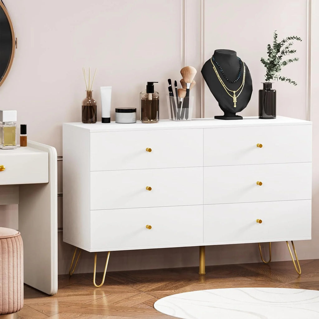 White 6 Drawer Dresser Z271104