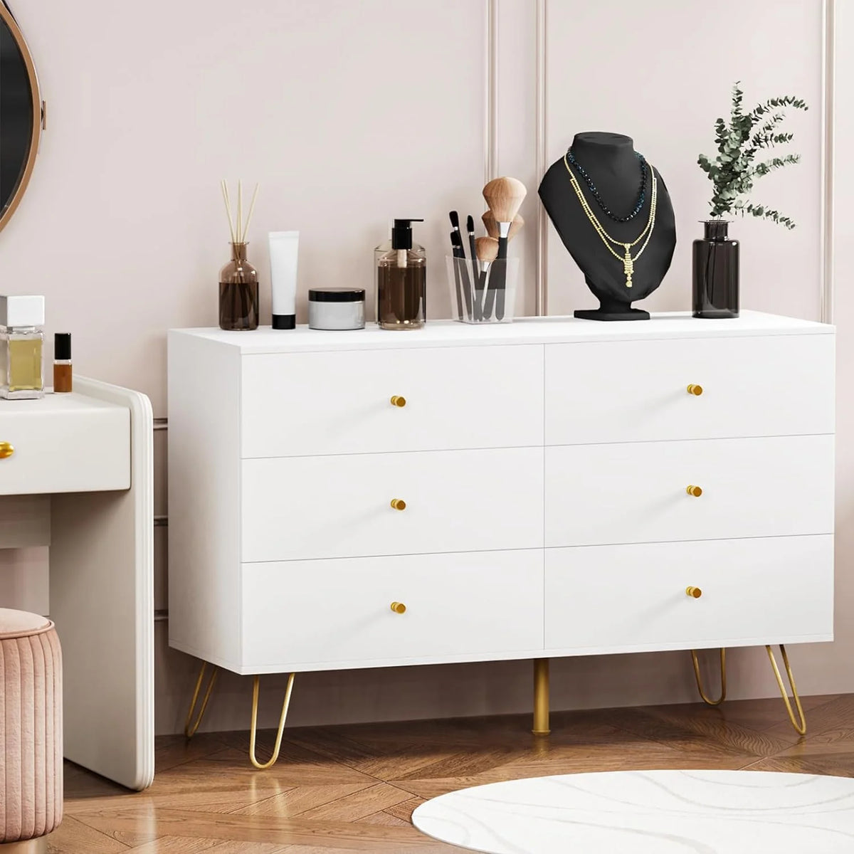 White 6 Drawer Dresser Z271104