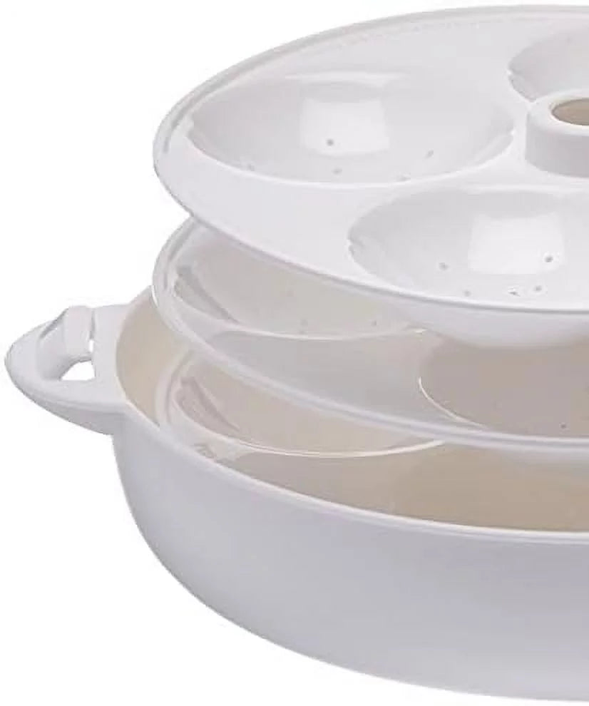White 12 Idli Microwave Maker and Steamer B577