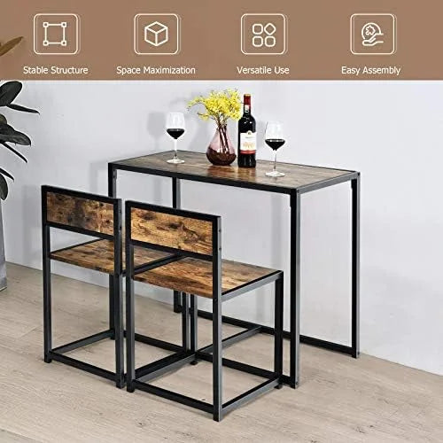 3 Piece Dining Set with Metal Frame S906632