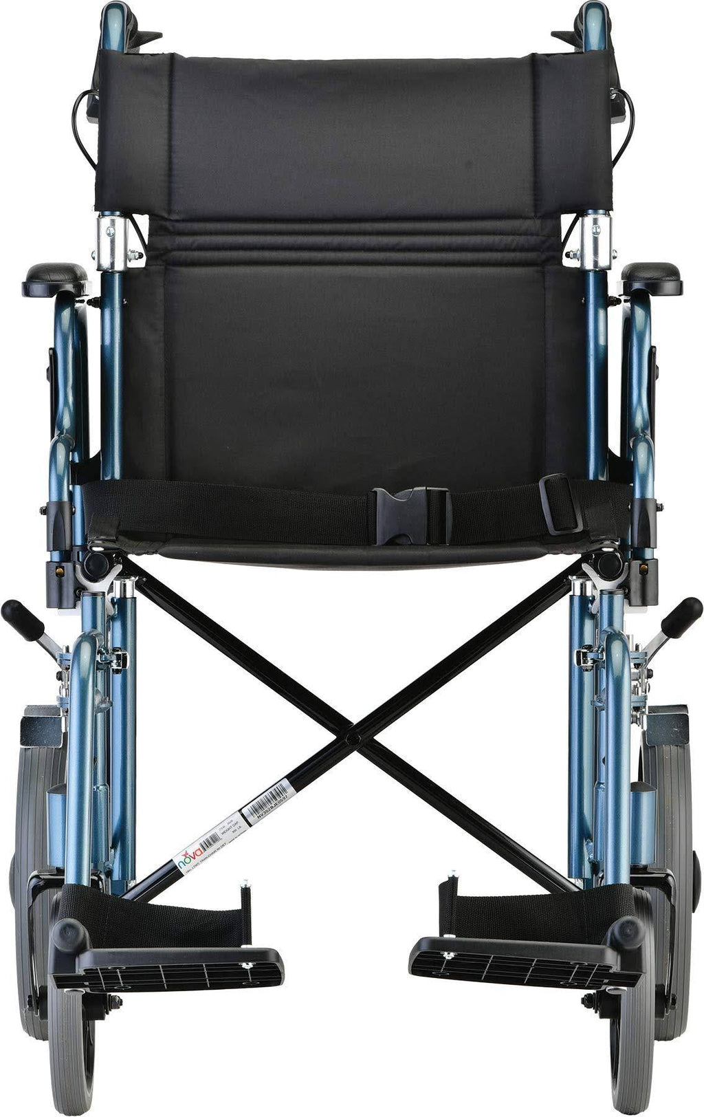 Lightweight Transport Chair with 12” Rear Wheels Blue C3868