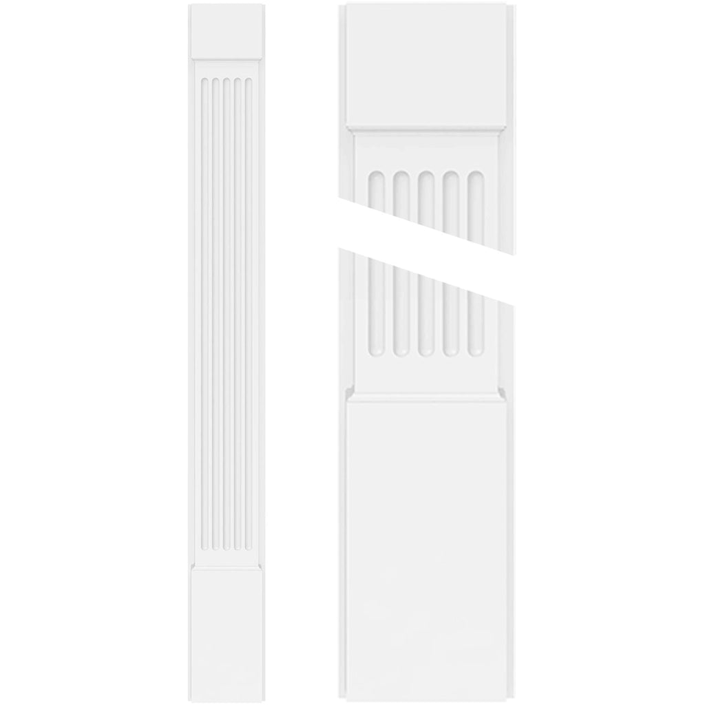 Fluted PVC Pilaster with Capital and Base (Pair) T616516