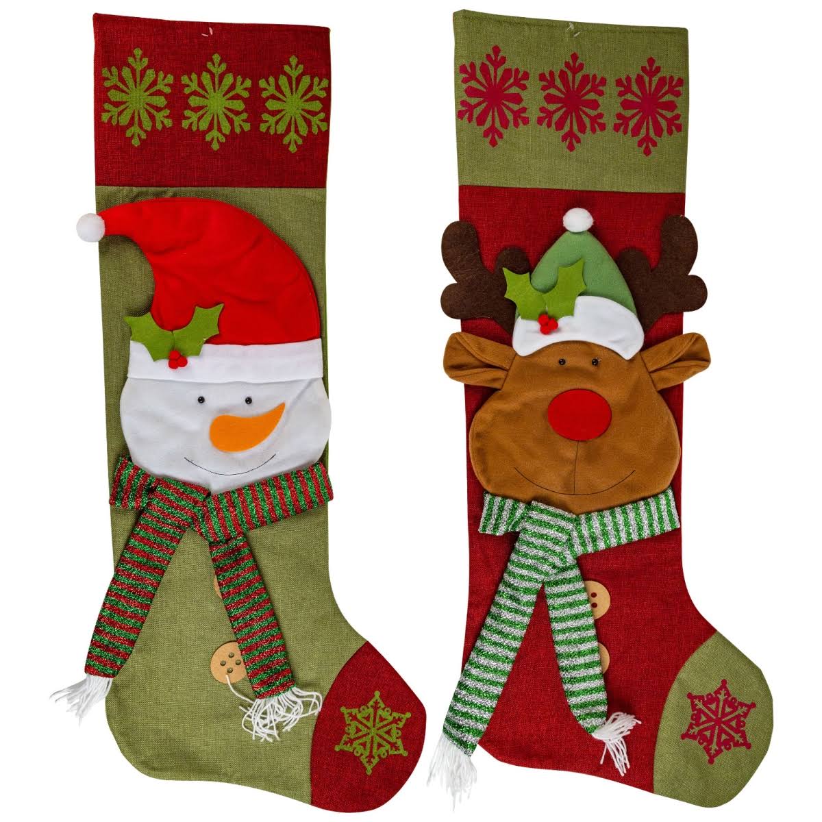 48 inch Jumbo Snowman & Reindeer Stocking Case of 12 W54317