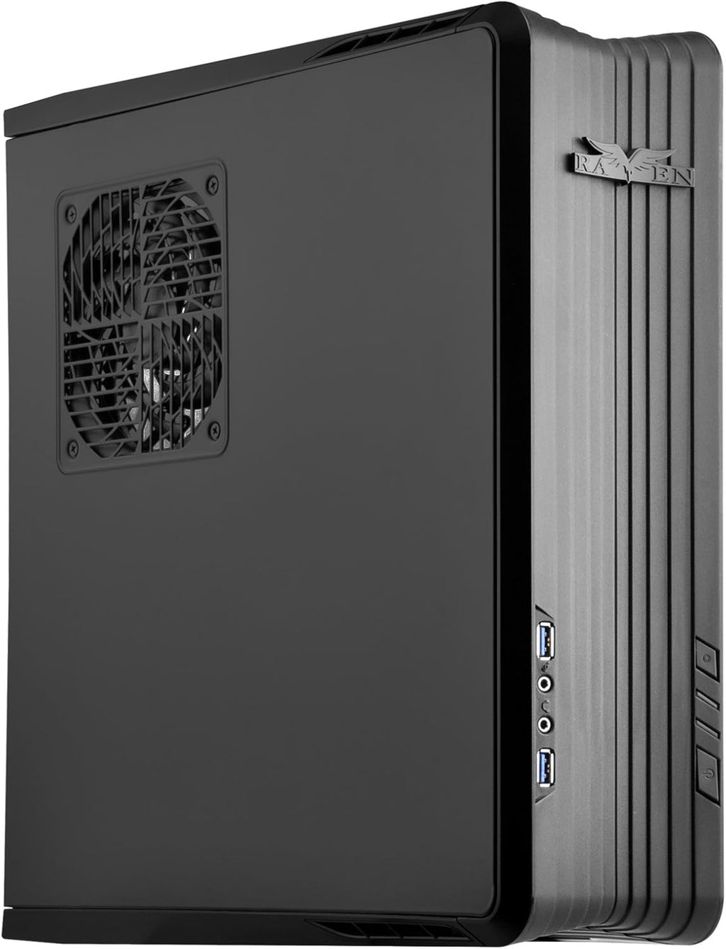 Black Mini-ITX Small Form Factor Computer Case with PCI-E Riser V96079