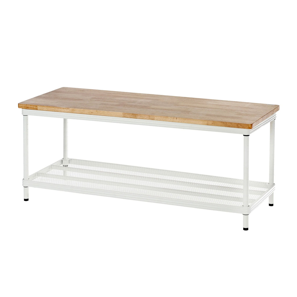 2-Tier White Metal Storage Shelving Unit L48983