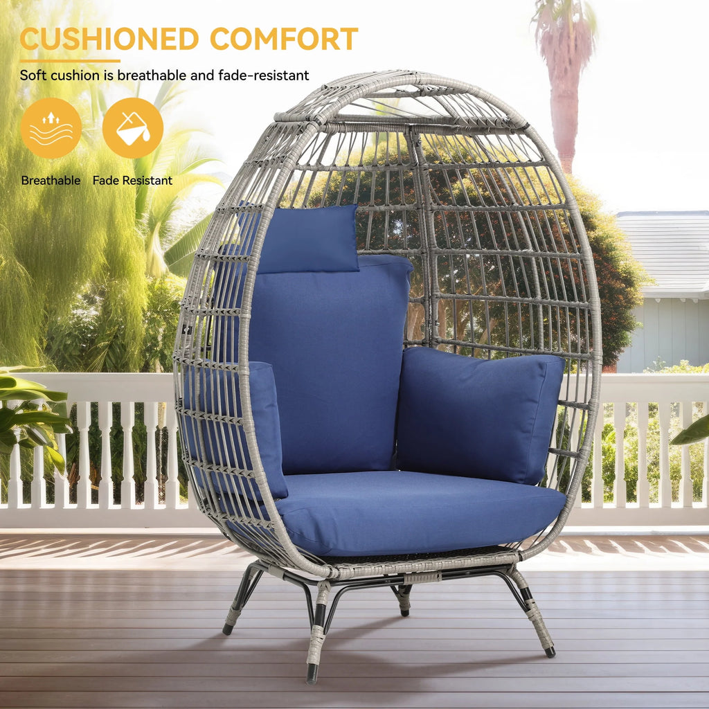 Egg Chair with Cushion Wicker PE Rattan V1536
