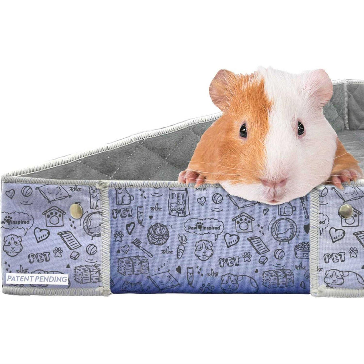 Washable Fleece Guinea Pig Cage Liner & Bedding with Raised Sides L89856
