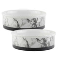 White Marble Pet Bowl Set of 2 T64387