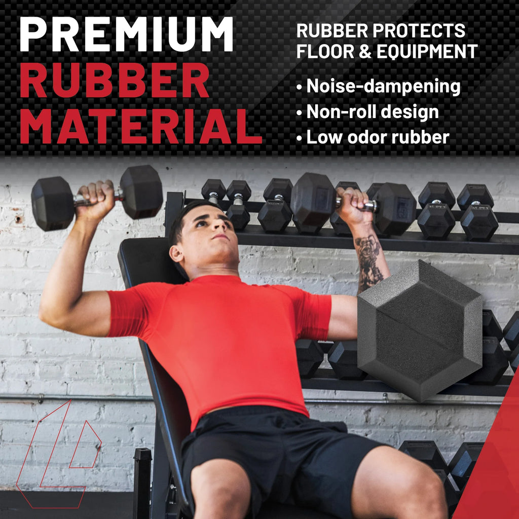 40 lbs Rubber Hex Dumbbell S15191