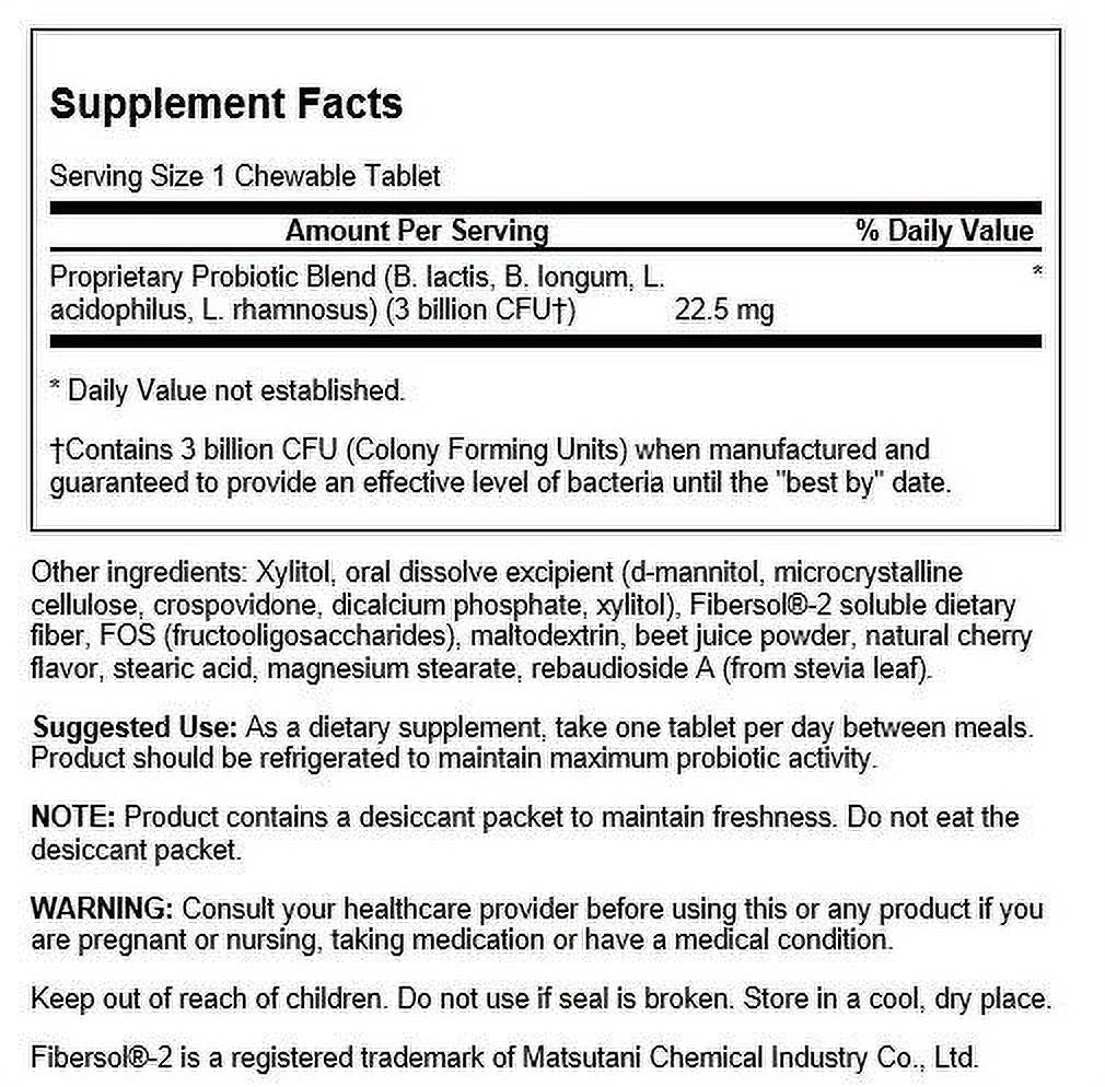 Chewable Probiotic for Kids Cherry Flavor 2 Pack A9004