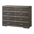 Gray Oak Manufactured Wood 8 Drawer Dresser E993