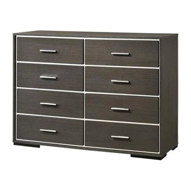 Gray Oak Manufactured Wood 8 Drawer Dresser E993