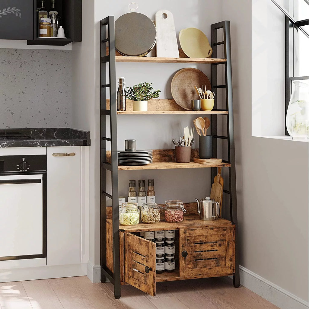 3-Tier Ladder Shelf with Cabinet W605732