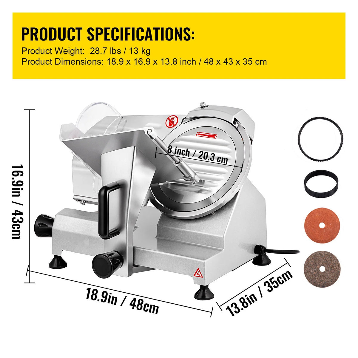 Electric Meat Slicer 8'' Blade 240W A803