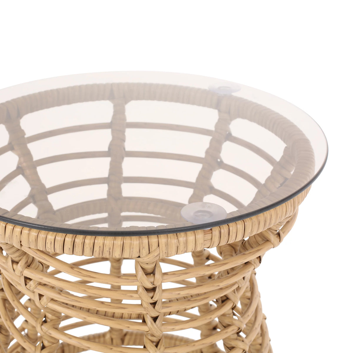 Outdoor Wicker Side Table Light Brown L409