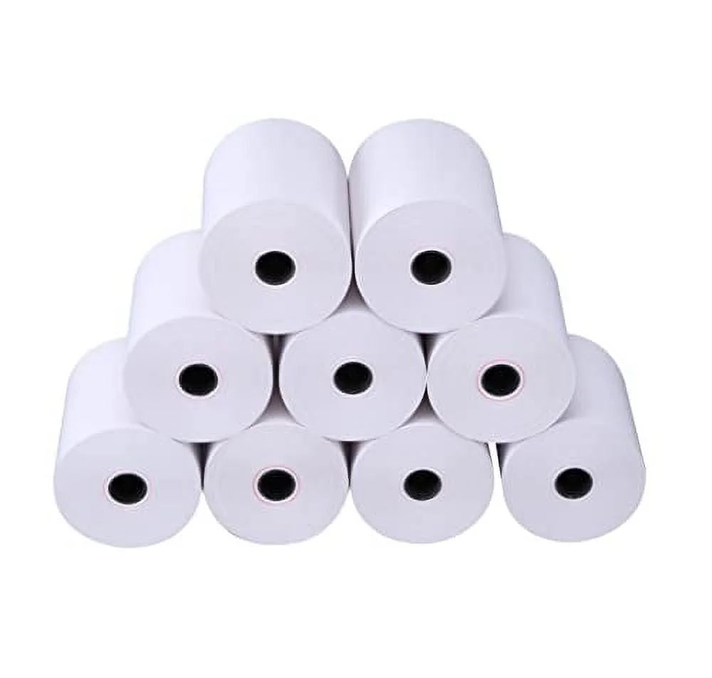 Kitchen Printer Paper 50 Rolls 3" x 165' 1 Ply Bond Non-Thermal Receipt Paper D644441