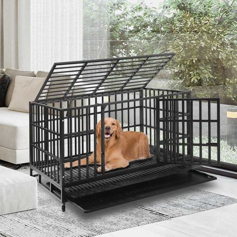 48 Inch Heavy Duty Dog Crate with Wheels J55807