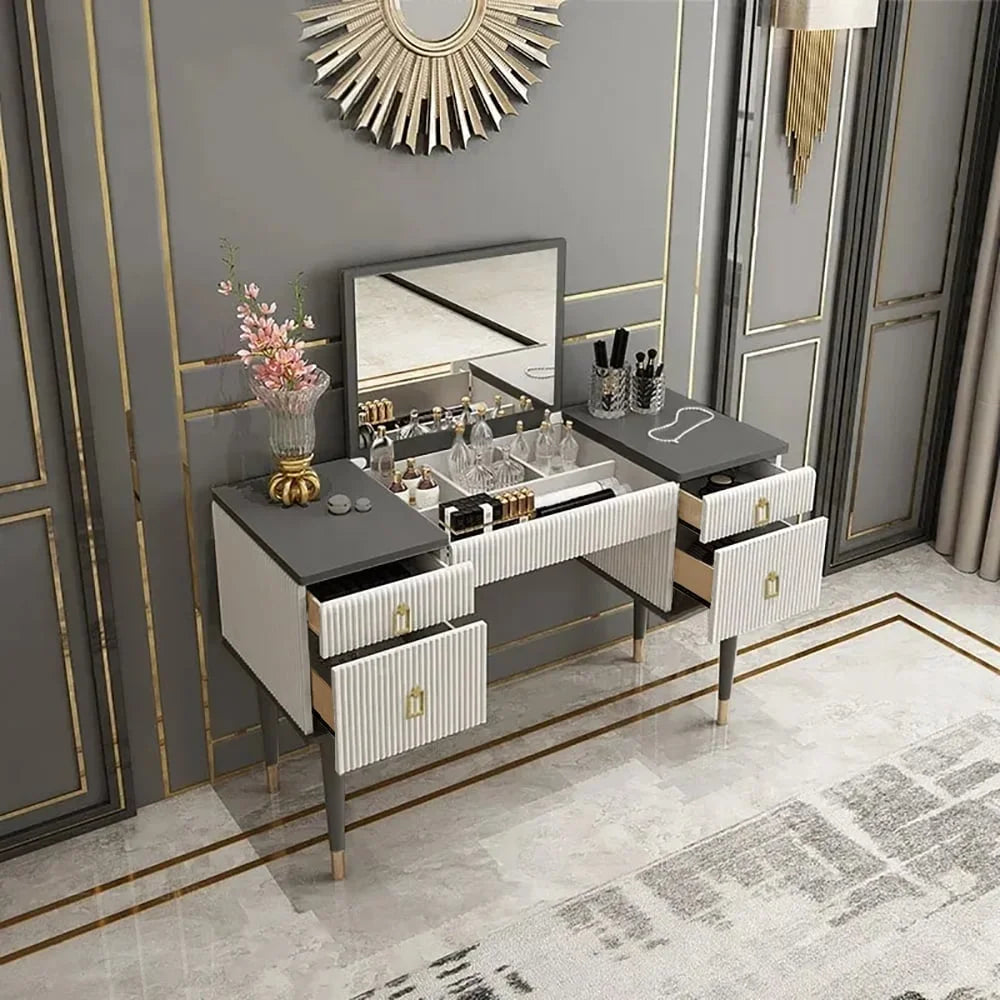 4 Drawer Makeup Vanity Table with Flip Top Mirror G259840