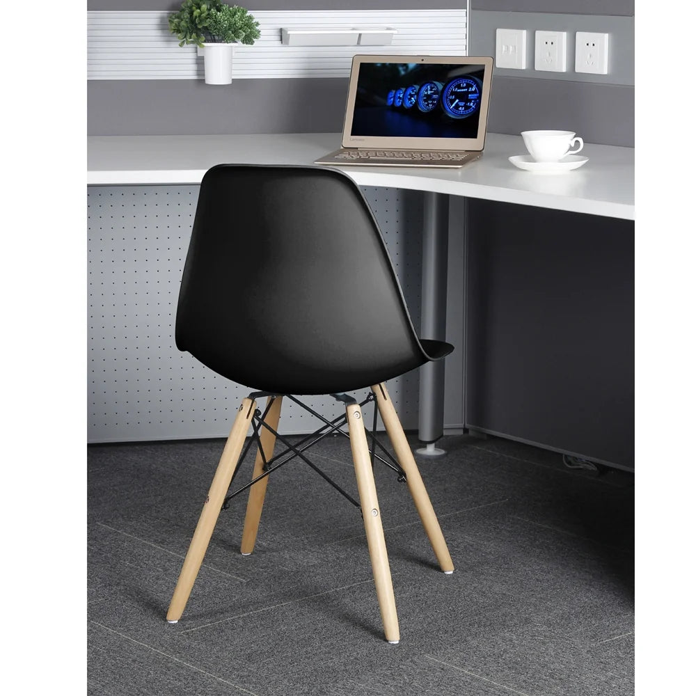 9 Piece Kitchen Table Set with 8 Black Plastic Chairs M419166