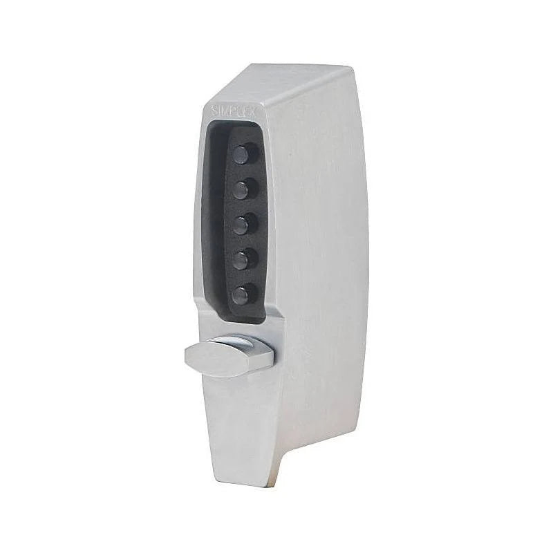 Mechanical Pushbutton Auxiliary Lock with Thumbturn 1 in. Deadbolt & 2.75 in. Backset Satin Chrome S241