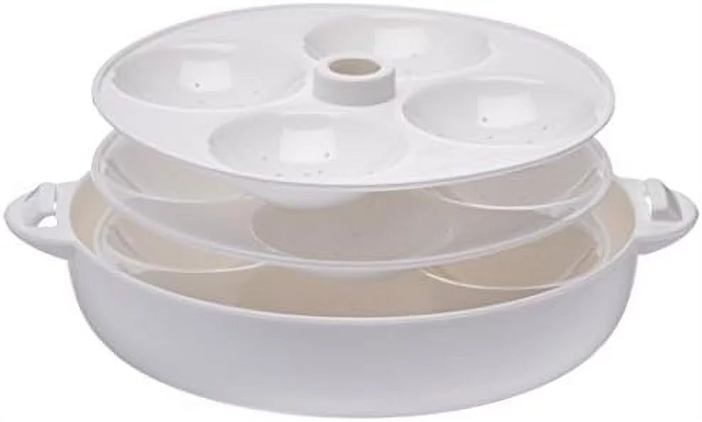 White 12 Idli Microwave Maker and Steamer B577