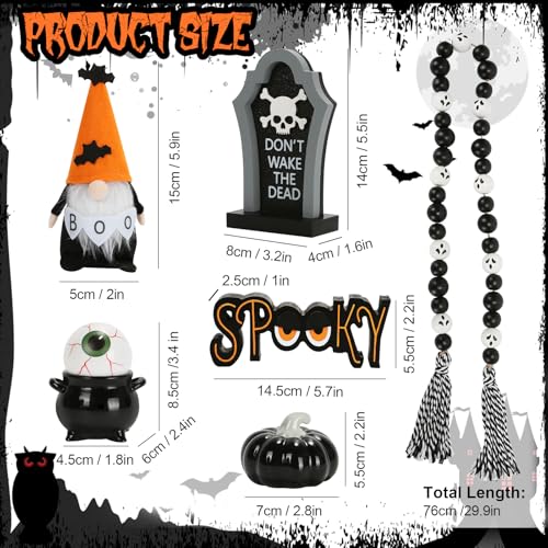 Halloween Decorations and Wooden Two Tiered Tray Stand S6344