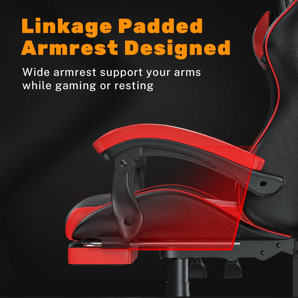 Pink Gaming Chair with Lumbar Support and Headrest L1527
