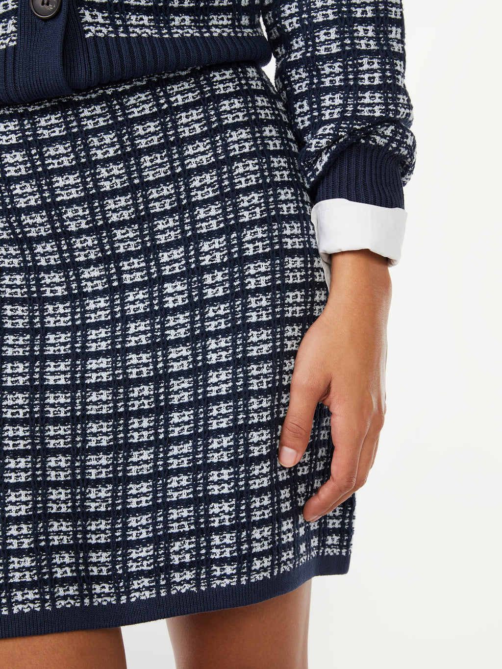 Tweed Mini Sweater Skirt P3703