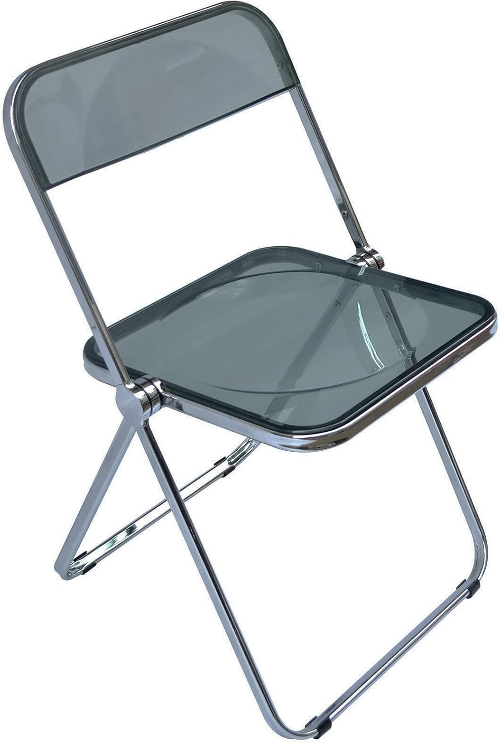 Caramel Clear Folding Chair PC Plastic Chrome Frame N291313