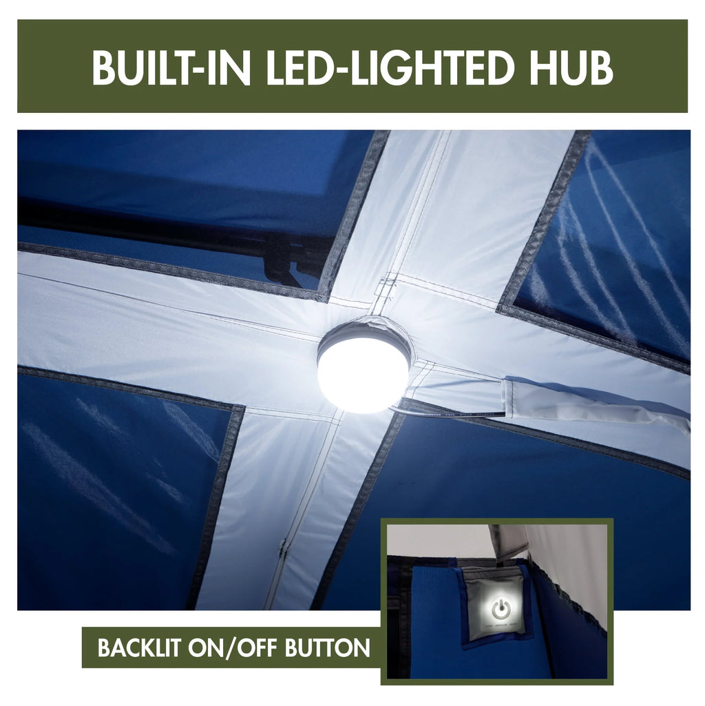 4-Person Instant Cabin Tent with LED Lighted Hub J365195