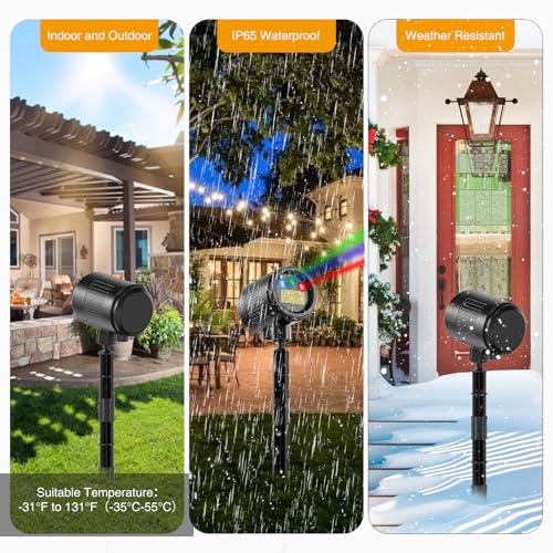 Christmas Projector Lights Outdoor 3 Colors RGB with Remote Control IP65 Waterproof F1771