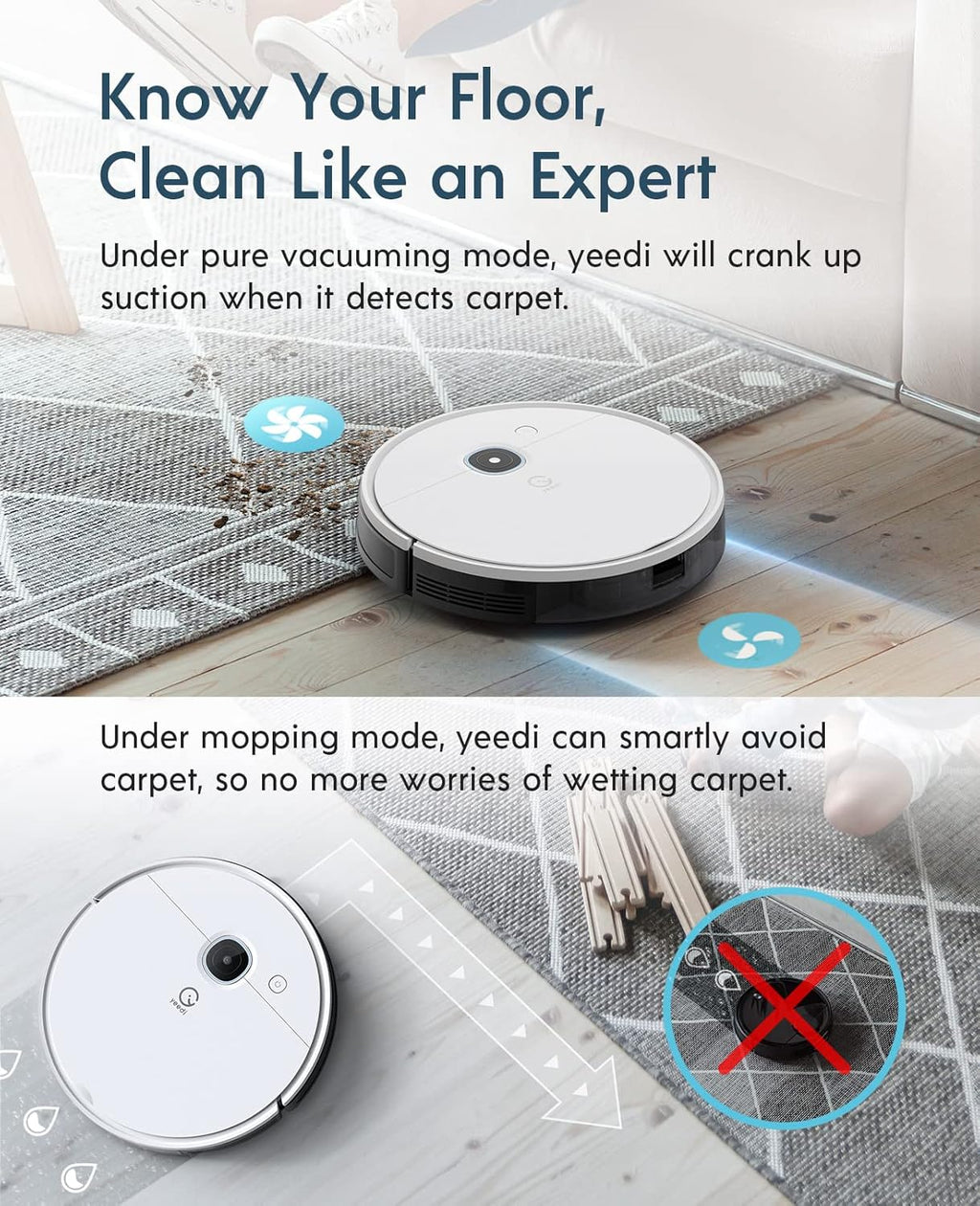Robot Vacuum and Mop, 3000Pa Suction, 200mins Runtime A7889