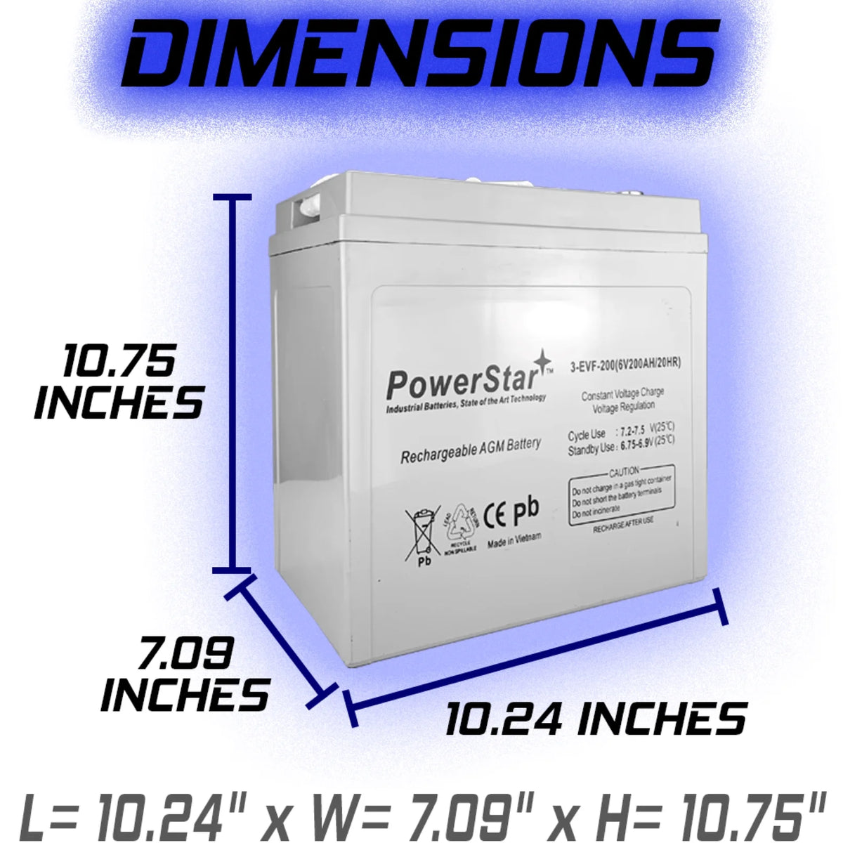 Sealed Deep-Cycle Golf Cart Battery V123802