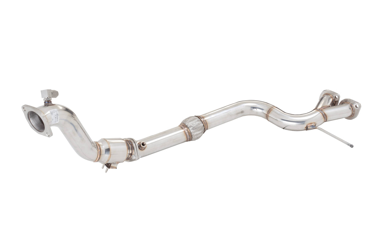 Twin 3 inch Stainless Steel Dump Pipe with High Flow Metallic Cat Q2901