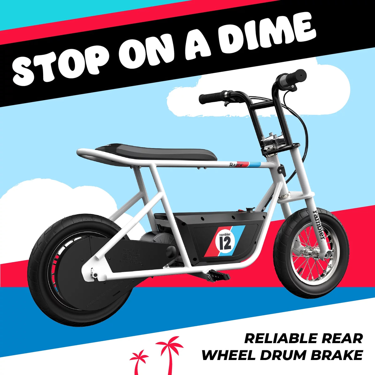White 12 Air-Filled Tires Seated Electric Scooter H10234