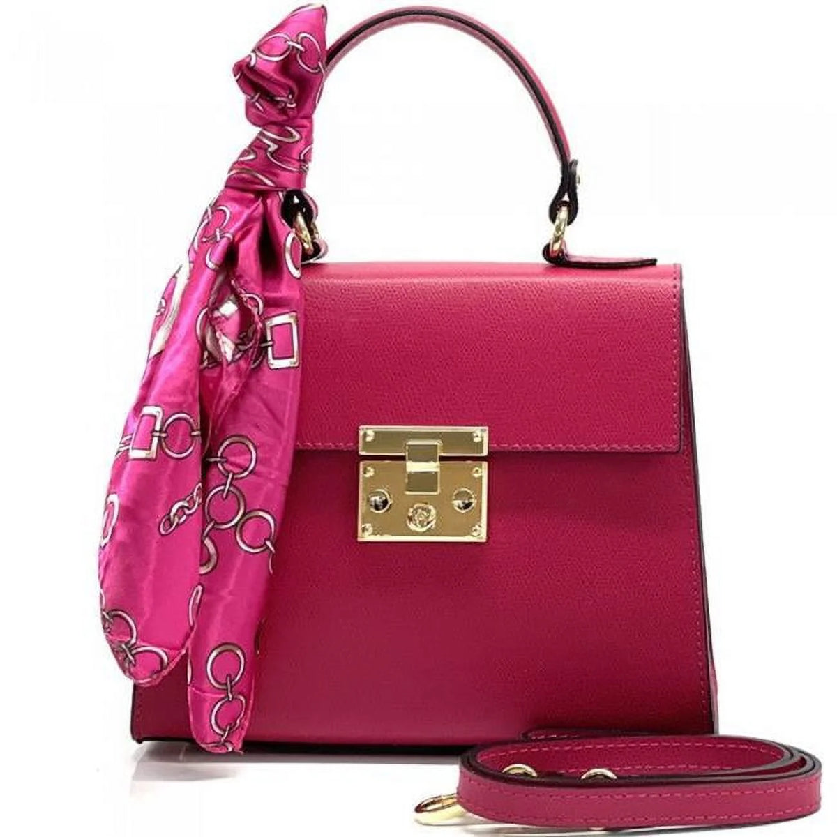Fuchsia Mini Tote Leather Handbag T201