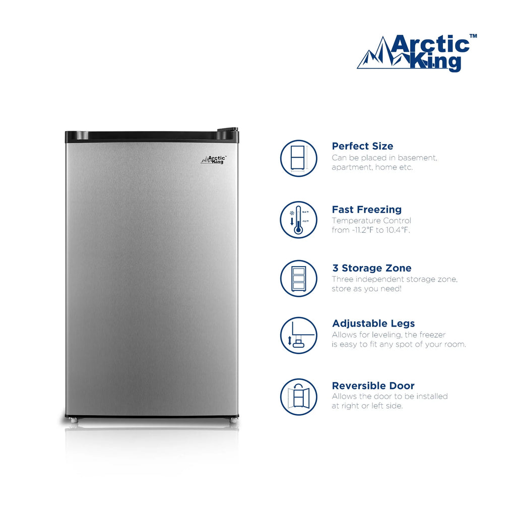 3.0 Cu ft Upright Freezer Stainless Steel Z49522