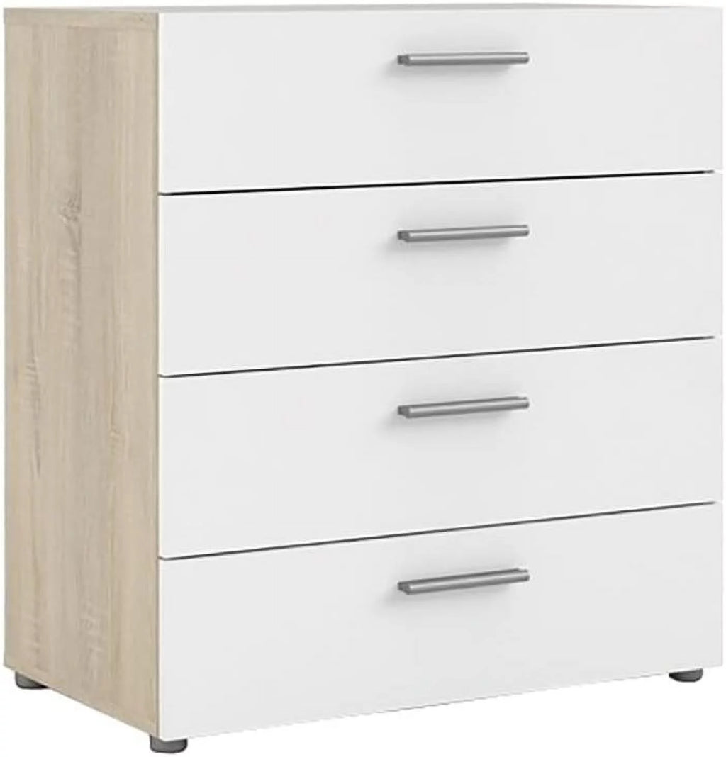 4 Drawer White High Gloss Dresser E122