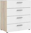 4 Drawer White High Gloss Dresser E122