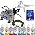 Airbrush Face Paint Kit 8 Colors Air Compressor Tattoo Stencil V898703