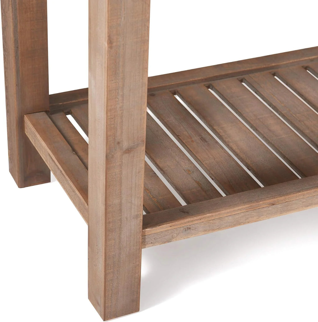 Brown Wooden Console 2 Drawers with Shelf Storage A64822