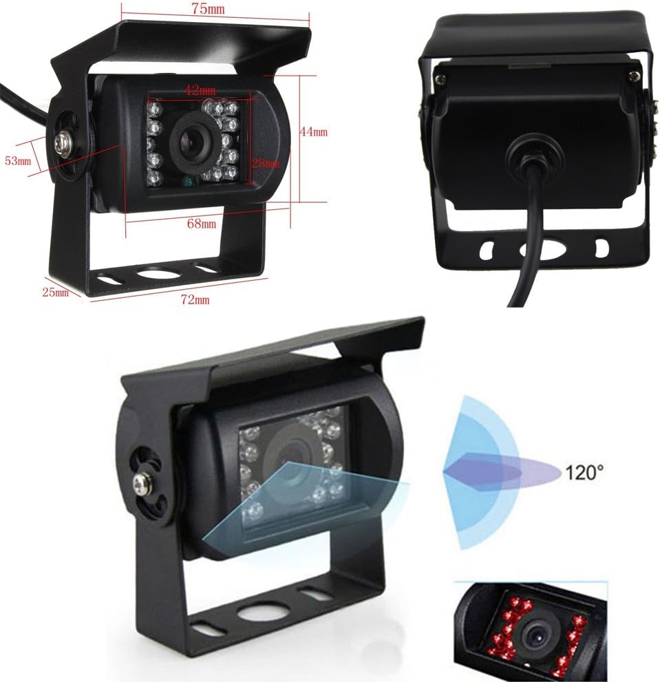 Hard Wired Backup Camera 9'' Quad Split Screen HD Monitor System Pack of 2 A917