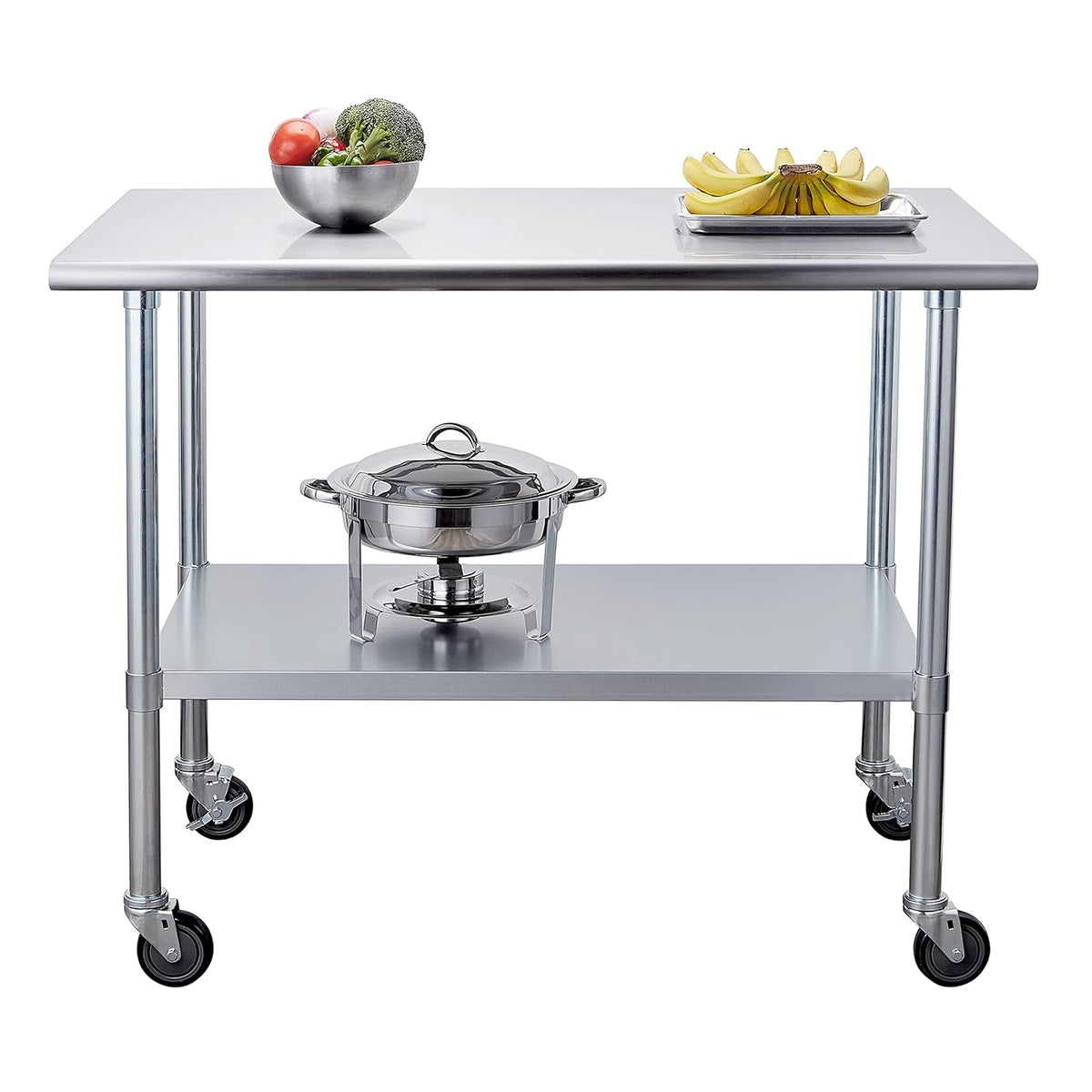 Stainless Steel Table 30 x 48 Inches with Caster Wheels I854071